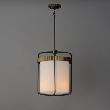 Maxim Lighting Ruffles 3-Light Pendant Black/Antique Brass
