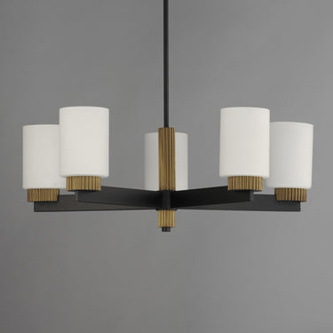 Maxim Lighting Ruffles 5-Light Chandelier Black/Antique Brass