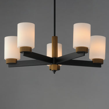 Maxim Lighting Ruffles 5-Light Chandelier Black/Antique Brass