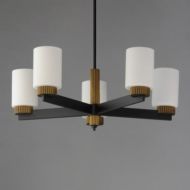 Maxim Lighting Ruffles 5-Light Chandelier Black/Antique Brass