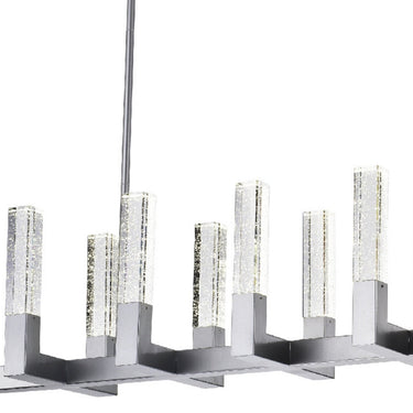 Finesse Decor 12 Light Rectangular Crystal Dianyi LED Chandelier Silver