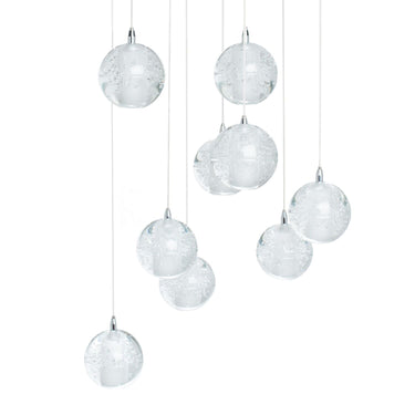 Finesse Decor 9 light Crystal Spheres Chandelier Round Chrome Canopy