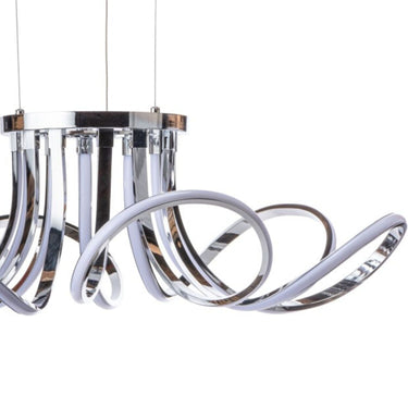 Finesse Decor 6 Petal Flower Dimmable LED Chandelier Chrome