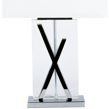 Finesse Decor 1 Light with USB Charger X Table Lamp Chrome and Crystal