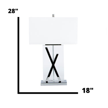 Finesse Decor 1 Light with USB Charger X Table Lamp Chrome and Crystal