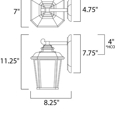 Maxim Lighting Radcliffe Small Outdoor Wall Black Oxide