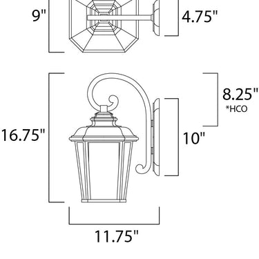 Maxim Lighting Radcliffe Medium Outdoor Wall Black Oxide
