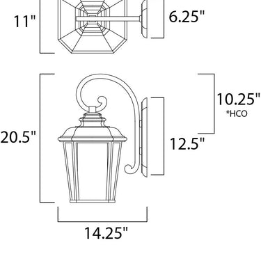 Maxim Lighting Radcliffe Large Outdoor Wall Black Oxide