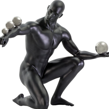 Finesse Decor Jean Sculpture Matte Black and Steel