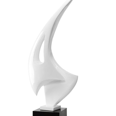 Finesse Decor Sail Floor Sculpture With Black Stand 70" Tall White