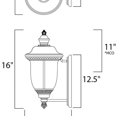 Maxim Lighting Carriage House DC 2-Light Outdoor Wall Lantern Oriental Bronze