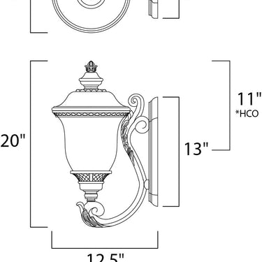 Maxim Lighting Carriage House DC 2-Light Outdoor Wall Lantern Oriental Bronze