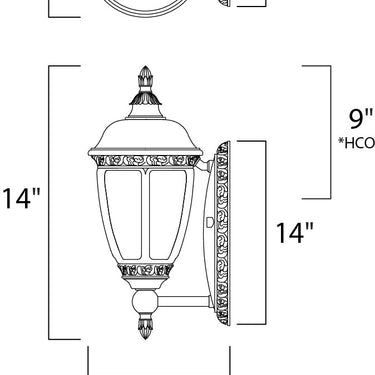 Maxim Lighting Knob Hill Cast Outdoor Wall Lantern Sienna