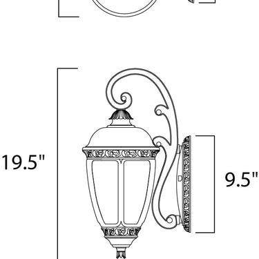 Maxim Lighting Knob Hill Cast 3-Light Outdoor Wall Lantern Sienna