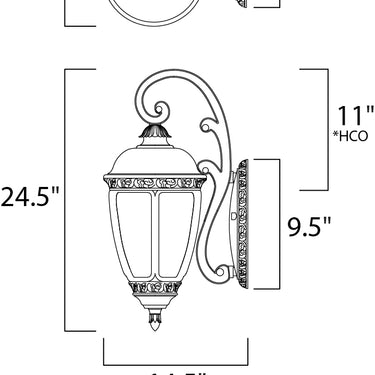 Maxim Lighting Knob Hill Cast 3-Light Outdoor Wall Lantern Sienna
