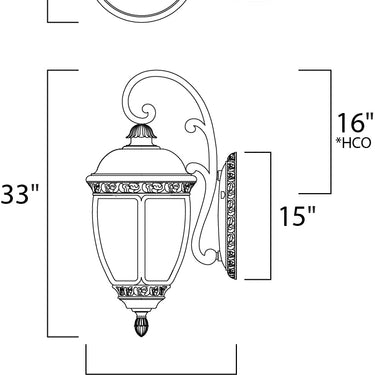 Maxim Lighting Knob Hill Cast 3-Light Outdoor Wall Lantern Sienna