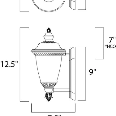 Maxim Lighting Carriage House DC Outdoor Wall Lantern Oriental Bronze