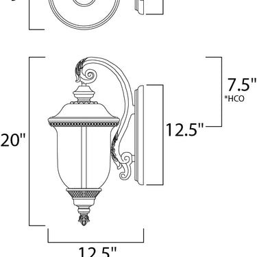 Maxim Lighting Carriage House DC 2-Light Outdoor Wall Lantern Oriental Bronze