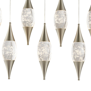 Finesse Decor Shinny Teardrops Rectangular Chandelier Matte Nickel