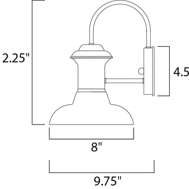 Maxim Lighting Wharf Outdoor Wall Lantern Empire Bronze