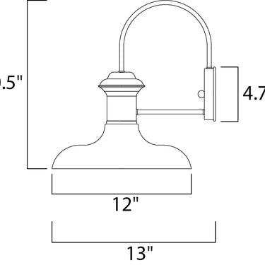Maxim Lighting Wharf Outdoor Wall Lantern Empire Bronze