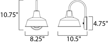Maxim Lighting Pier M Outdoor Wall Sconce Black