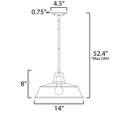 Maxim Lighting Pier M X-Large Pendant Weathered Zinc