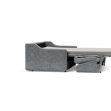 Carnell modern sofa bed with slope arms in durable 351 Taura Slate Grey upholstery