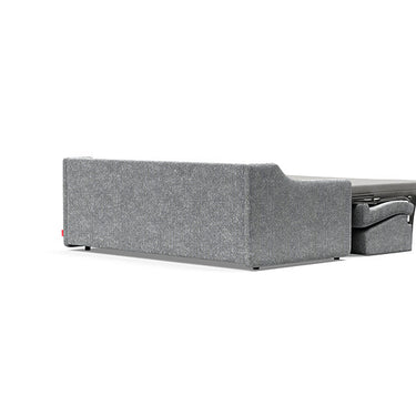 Pull-out Carnell Sleeper Sofa with slope arms in slate grey fabric for apartments and home offices
