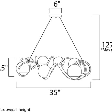 Maxim Lighting Curlicue 8-Light Pendant Black/Polished Nickel