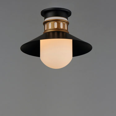 Maxim Lighting Admiralty Outdoor Flush Mount Black/Antique Brass