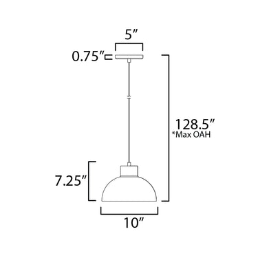 Maxim Lighting Rockport 10" Pendant White/Natural Aged Brass