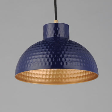 Maxim Lighting Rockport 10" Pendant Glossy Navy/Natural Aged Brass