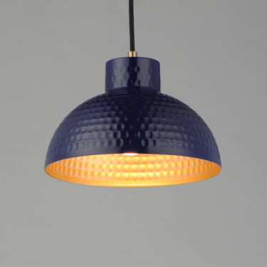 Maxim Lighting Rockport 10" Pendant Glossy Navy/Natural Aged Brass