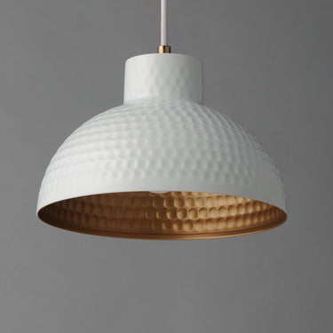 Maxim Lighting Rockport 10" Pendant White/Natural Aged Brass