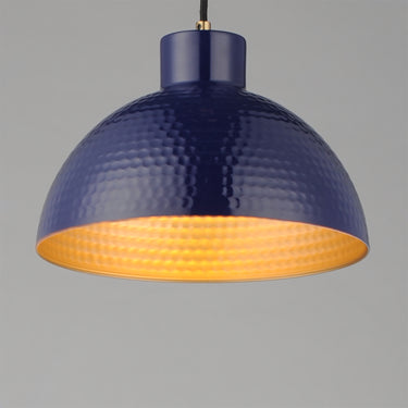 Maxim Lighting Rockport 12" Pendant Glossy Navy/Natural Aged Brass