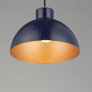 Maxim Lighting Rockport 12" Pendant Glossy Navy/Natural Aged Brass