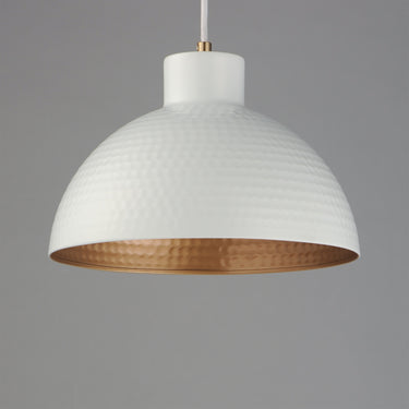 Maxim Lighting Rockport 12" Pendant White/Natural Aged Brass