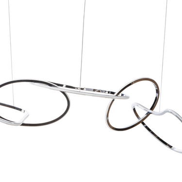 Finesse Decor Seoul LED Hoops Rectangular Chandelier Chrome