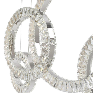 Finesse Decor 5 Hoop Crystal Progression Chandelier Chrome
