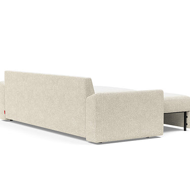 Vilander 3-seater full-size sofa bed in 357 Taura Off White – contemporary convertible sofa with cushion arms and high-resilient foam