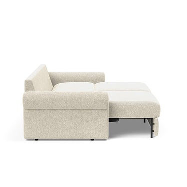 Modern full-size sleeper sofa with roll arms Vilander model in 357 Taura Off White upholstery for living rooms and studios