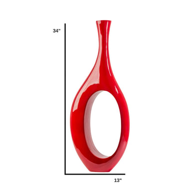 Finesse Decor Trombone Vase Small Red