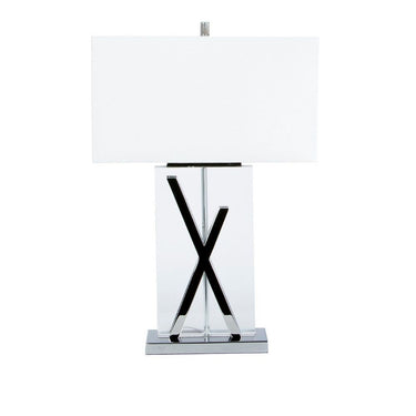 Finesse Decor 1 Light with USB Charger X Table Lamp Chrome and Crystal