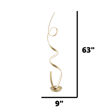 Finesse Decor Amsterdam LED Dimmable 63" Floor Lamp Sandy Gold