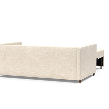 Modern Neah Queen Sleeper Sofa with Slim Arms in 365 Hailfax Shell upholstery, durable queen sofa bed for home or rental properties