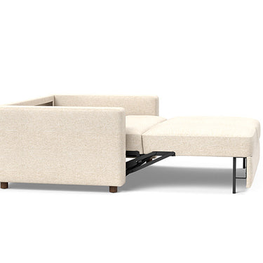 Modern sleeper sofa in 365 Halifax Shell finish designed for small spaces, apartments, and guest rooms