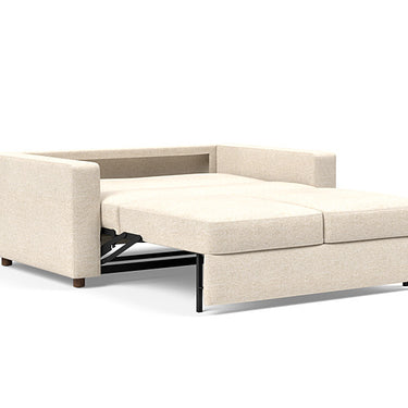 Neah full size sofa bed with standard arms in soft 365 Halifax Shell tone for contemporary interiors