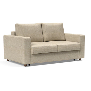 Full size sleeper sofa upholstered in 366 Halifax Antique fabric with modern arms and supportive spring comfort