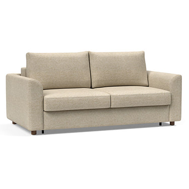 Neah Queen Size Sleeper Sofa with Curved Arms in 366 Halifax Antique fabric by Innovation Living, modern queen sofa bed for contemporary homes.